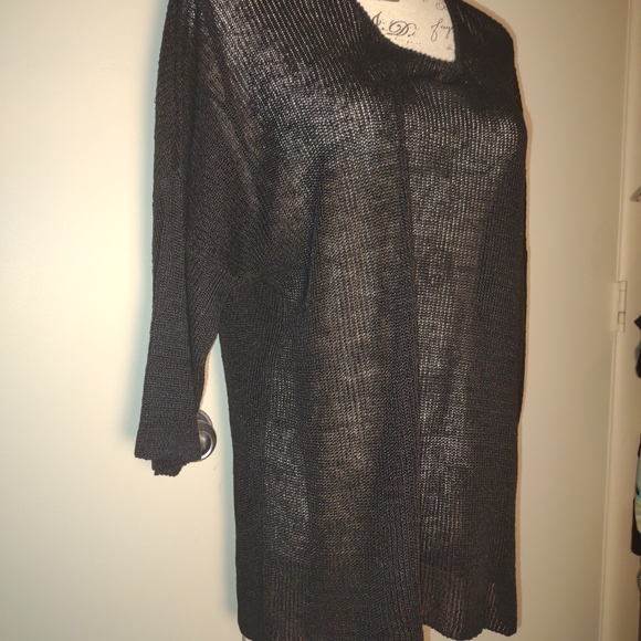 "La. Fix Sun" black Knit Sweater, Sheer, size O, NWOT - Picture 5 of 7